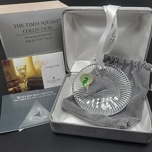 2004 Waterford Crystal Times Square Hope For Unity Disc Ornament With Box